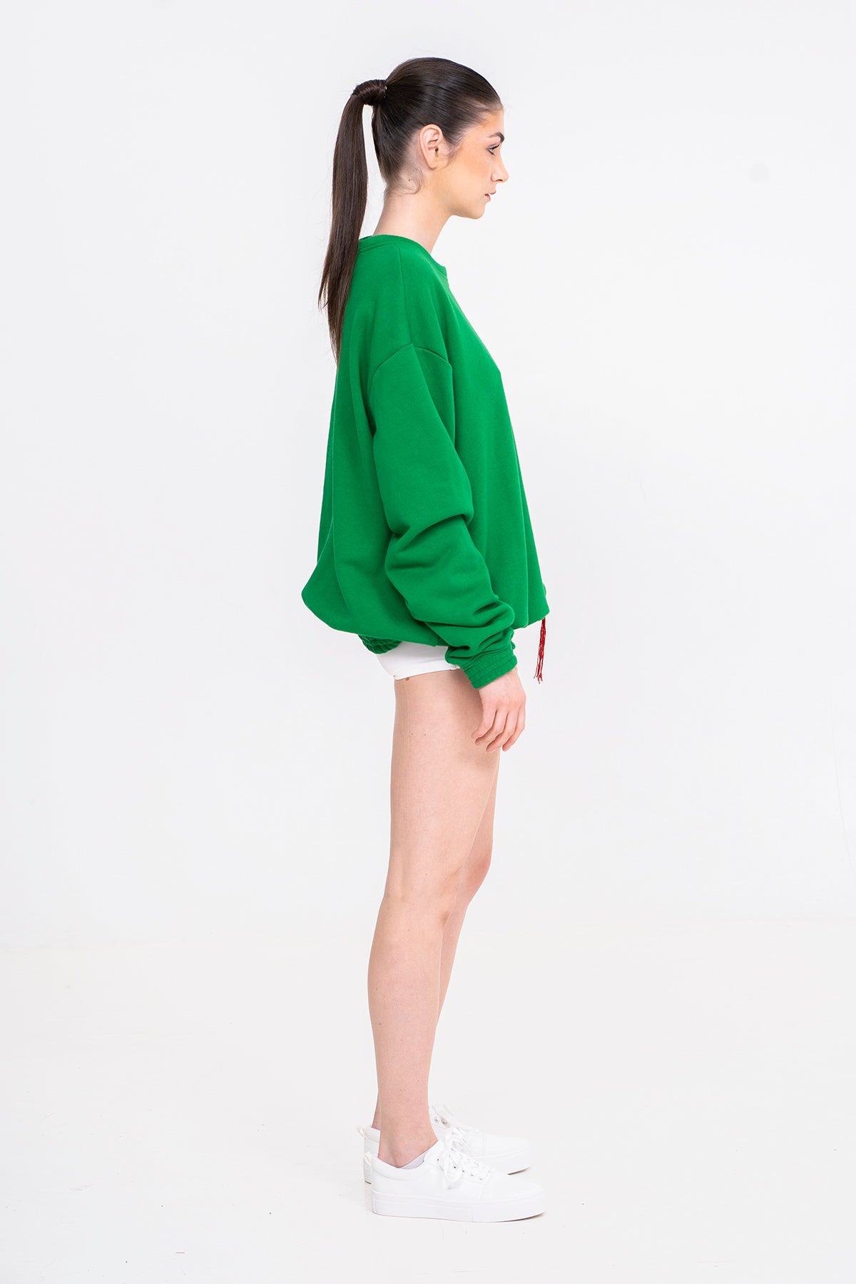 Oversize Heart Green Crewneck - Oscar Mendoza